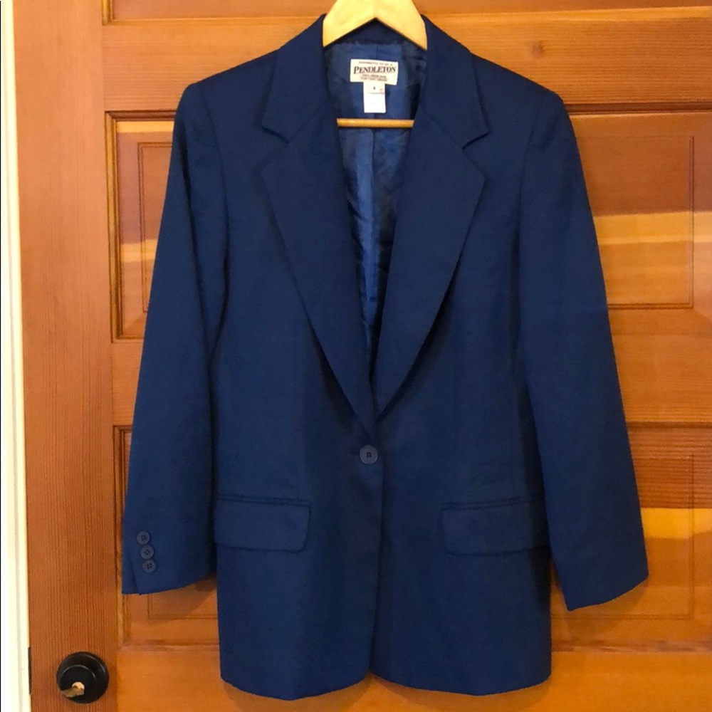 New vintage Pendleton 100% wool notch oversized boxy structured blazer jacket